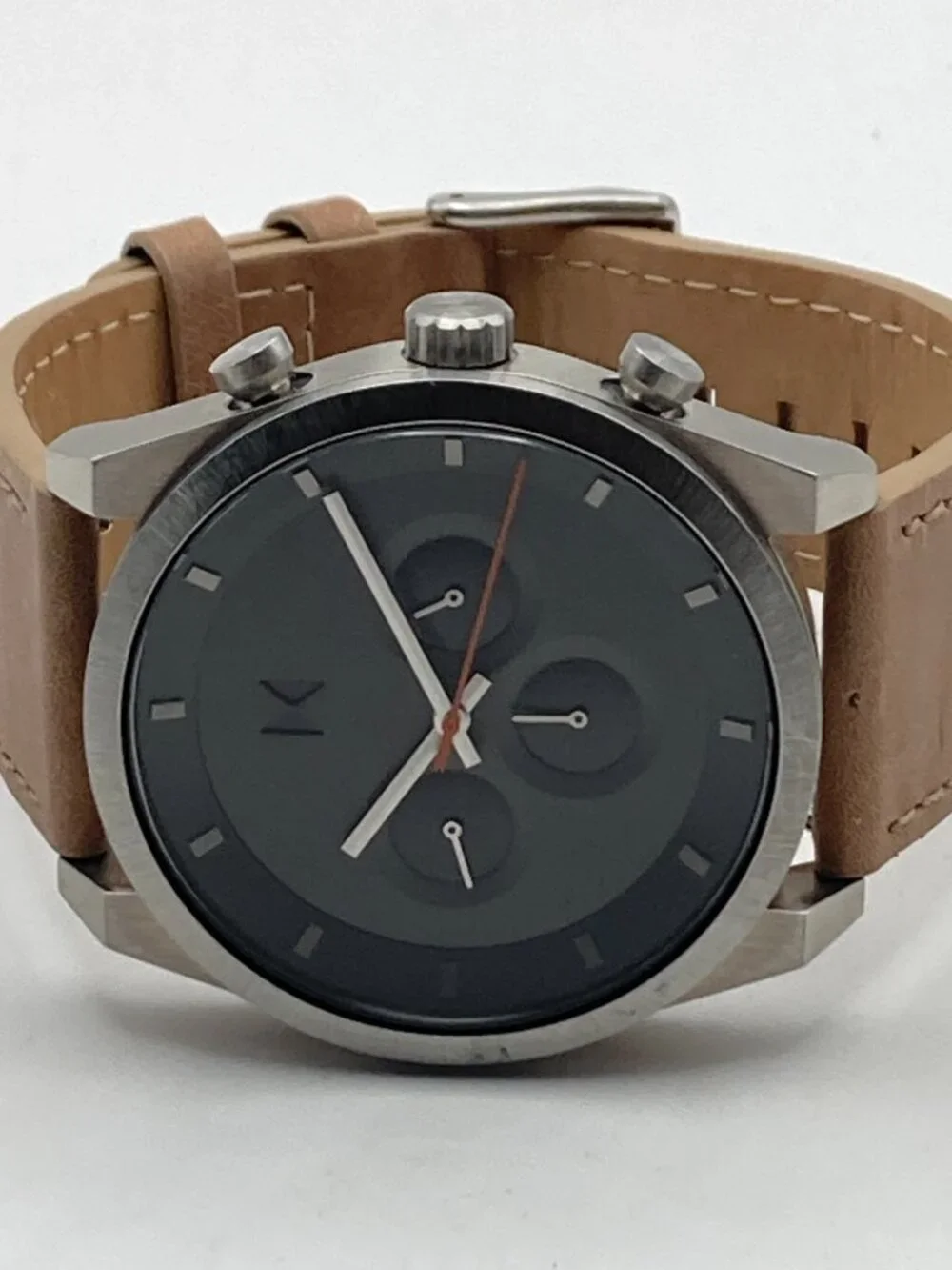 MVMT Element Chrono Men's Watch 44mm Silver Tone Black Chronograph New Battery